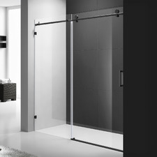 Palisade Matte Black Frameless Shower Screen Front