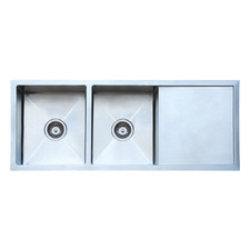 Hanes 1160mm Undermount Double Stainless Steel Kitchen Sink with Drainer