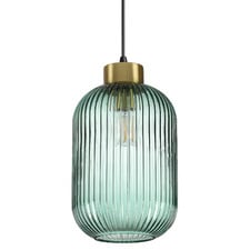 Myff Steel Medium Reeded Glass Pendant Light