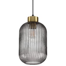 Myff Steel Medium Reeded Glass Pendant Light