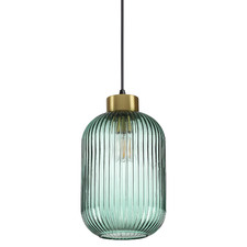 Myff Steel Small Reeded Glass Pendant Light