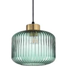 Myff Steel Large Reeded Glass Pendant Light