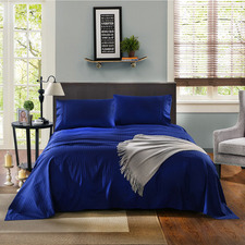 Indigo Striped Chambray 1200TC Cotton Sheet Set