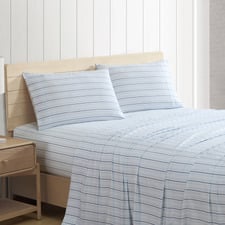 Camp Stripe Paige Washed Polyester Sheet Set