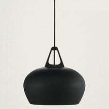 Black Bowl Metal Pendant Light
