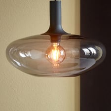 Alton Saucer Smoked Glass Pendant Light