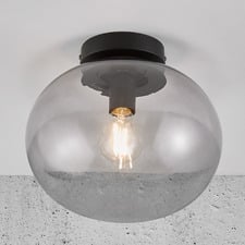 Alton Aluminium Smoked Glass Ceiling Light