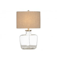 63.5cm Fillable Bottle Lamp With Linen Shade