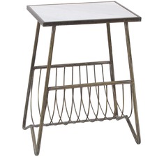 Iron & Marble Magazine Holder Side Table