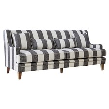 Grey & Cream Wide Stripe 3 Seater Sofa