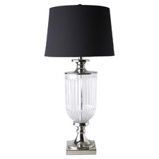 83.5cm Legartha Glass Lamp with Black Shade