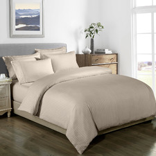 Sand Striped 1000TC Bamboo-Blend Quilt Cover Set