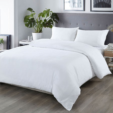 White Bamboo-Blend Quilt Cover Set