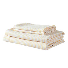 Neutral Stripe Linen-Blend Sheet Set