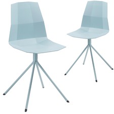 Plastic & Metal Geo Dining Chair (Set of 2)