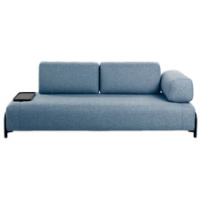 Sigrun 3 Seater Upholstered Sofa with Tray