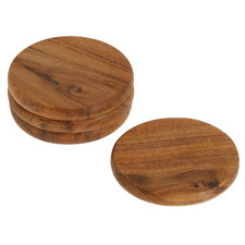 Natural Yared Acacia Wood Coasters (Set of 4)