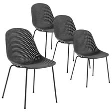 (Set of 4) Gertrude Metal & Plastic Dining Chairs