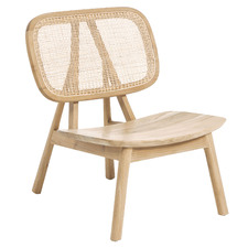Abbie Teak Wood & Rattan Accent Chair
