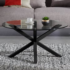 Liane Round Glass-Top Coffee Table