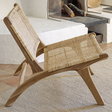 Frankie Teak Wood & Rattan Accent Chair