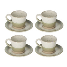 Viktor 80ml Ceramic Espresso Cups & Saucers (Set of 4)