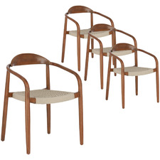 Sylvia Acacia Wood Outdoor Dining Chairs (Set of 4)