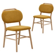 Poppy Oak Wood Dining Chairs (Set of 2)