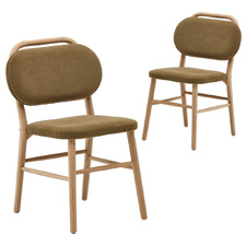 Poppy Oak Wood Dining Chairs (Set of 2)