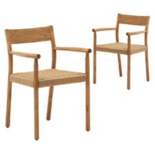 (Set of 2) Annalise Oak Wood Dining Chairs