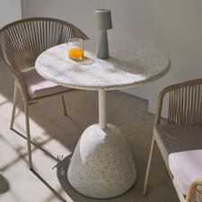 White Ferdin Terrazzo Outdoor Dining Table
