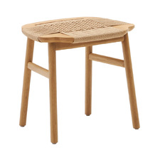 Celeste American Oak Wood Accent Stool