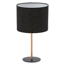 Louis Rattan & Steel Table Lamp