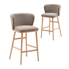 65cm Collins Chenille Bar Stools (Set of 2)