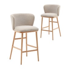 65cm Collins Chenille Bar Stools (Set of 2)