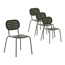 Bowie Outdoor Armless Dining Chairs (Set of 4)
