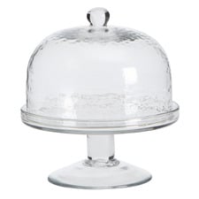 Kayden Recycled Glass Cake Stand with Dome