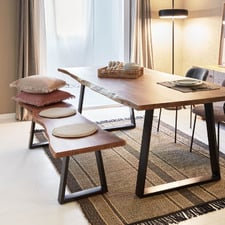 Drava Acacia Wood & Metal Bench