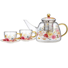 5 Piece Springtime Soiree Teapot & Teacup Set