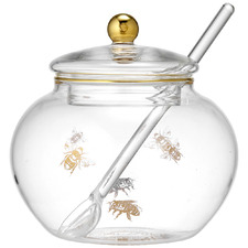 Honey Bee Glass Sugar Bowl with Spoon