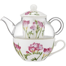 3 Piece Freesia Floral Symphony Tea for One Set