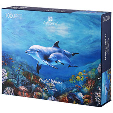 1000 Piece Playful Dolphins Reef Exploring Jigsaw Puzzle