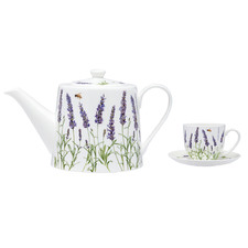 3 Piece Lavender Fields Teapot & Teacup Set