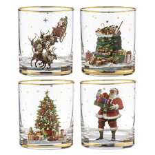 4 Piece Spirit of Christmas 320ml Glass Tumbler Set