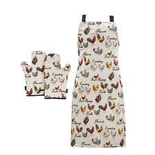 3 Piece Heartland Apron & Oven Mitt Set