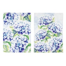 2 Piece Blue Hydrangea Bold Blooms Kitchen Towel Set