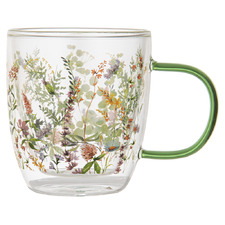Forest Wildflowers 350ml Double Wall Glass Mug