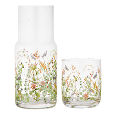 2 Piece Wildflowers 1L Crystal Carafe & Cup Set