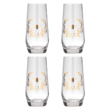 Elegant Bee 470ml Crystal Highball Tumblers (Set of 4)