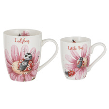 2 Piece Lady Bug Mini Me Mug Set